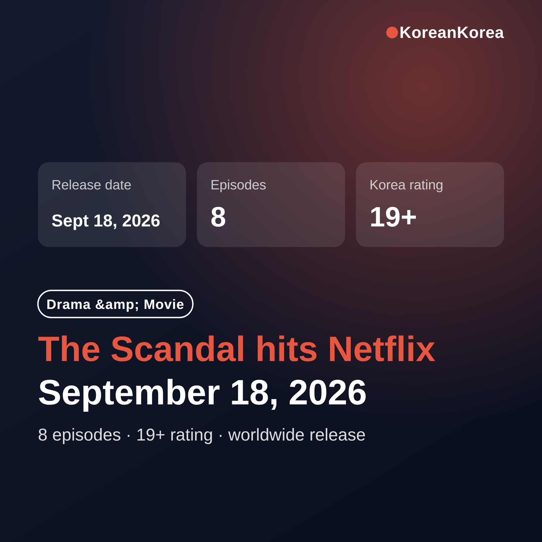 The Scandal Netflix Release Date: Sept 18, 8 Episodes, 19+ Rating — The Scandal Netflix release date confirmed