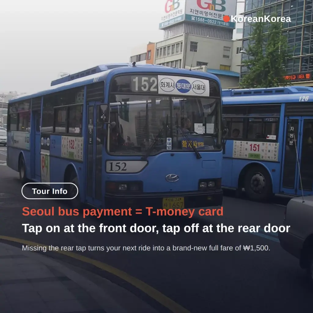 How to pay for bus in Seoul: tap twice, T-money card, 2026 fares