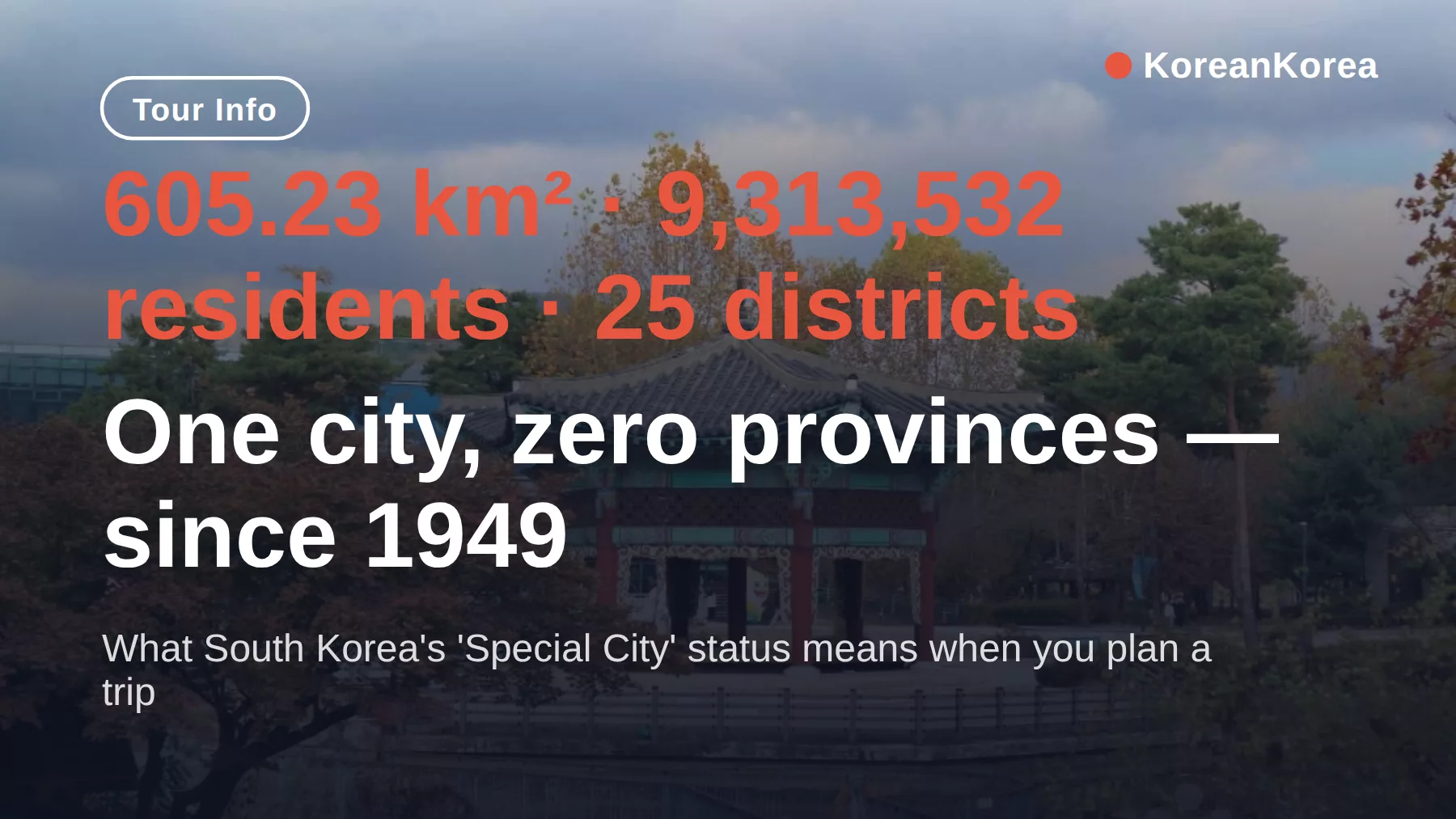 Is Seoul a City or Province? 605 km², 9.3M People