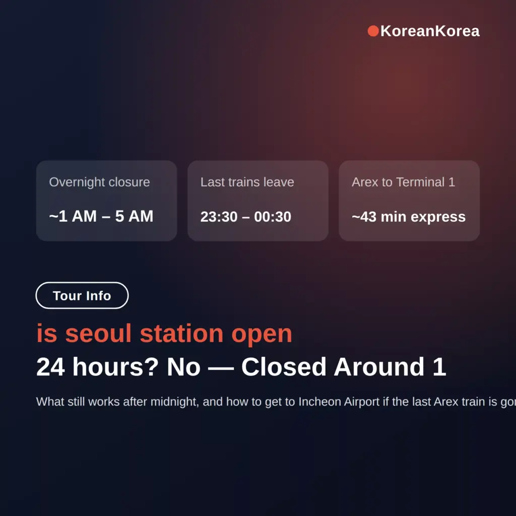 is seoul station open 24 hours? No — Closed Around 1 AM