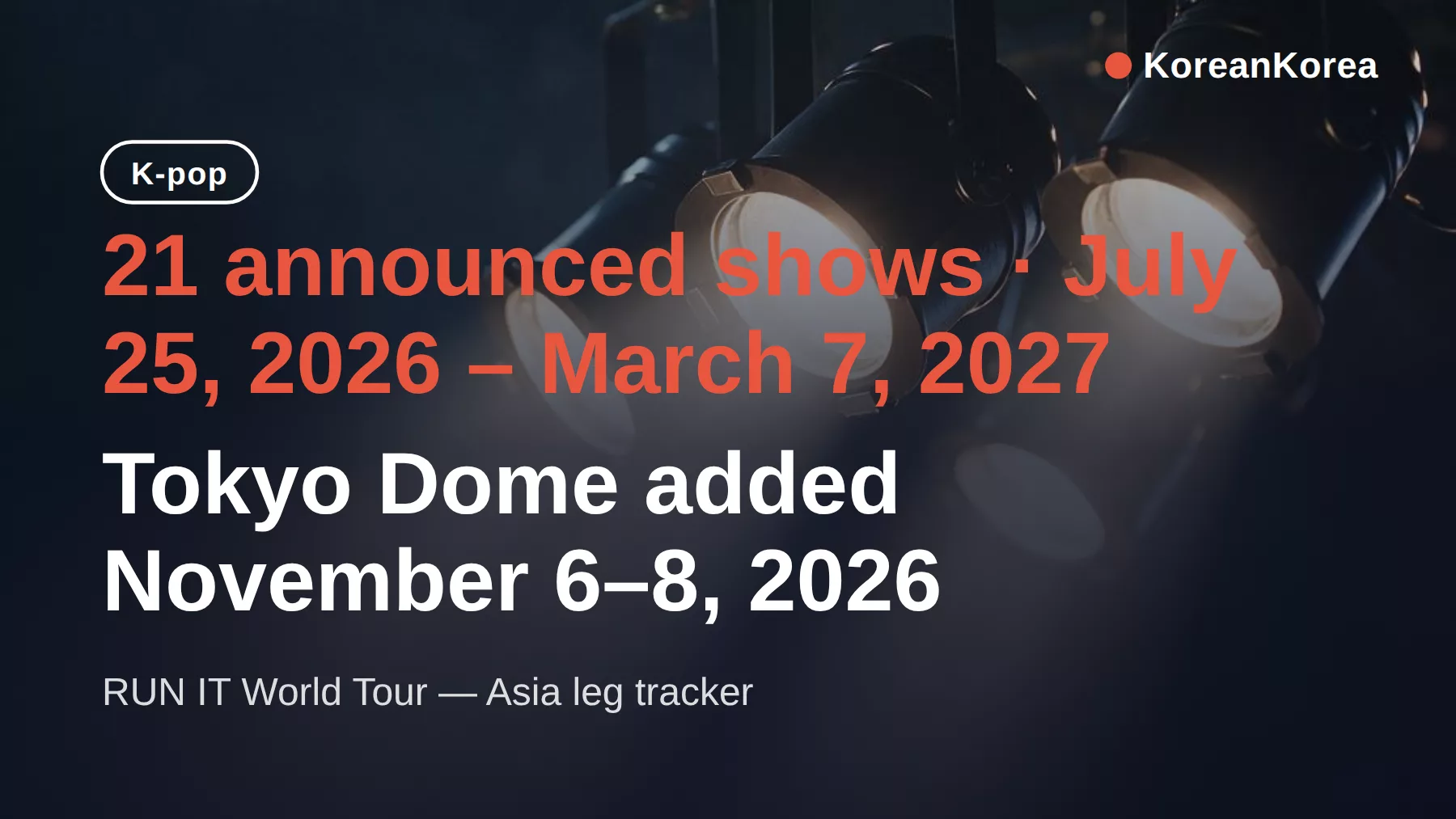 Stray Kids RUN IT World Tour Dates Tickets: 21 Shows Through March 2027