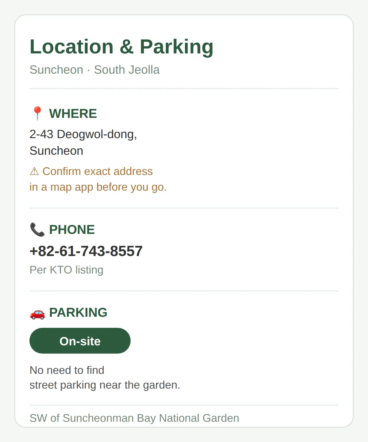 Location, Parking and Contact
