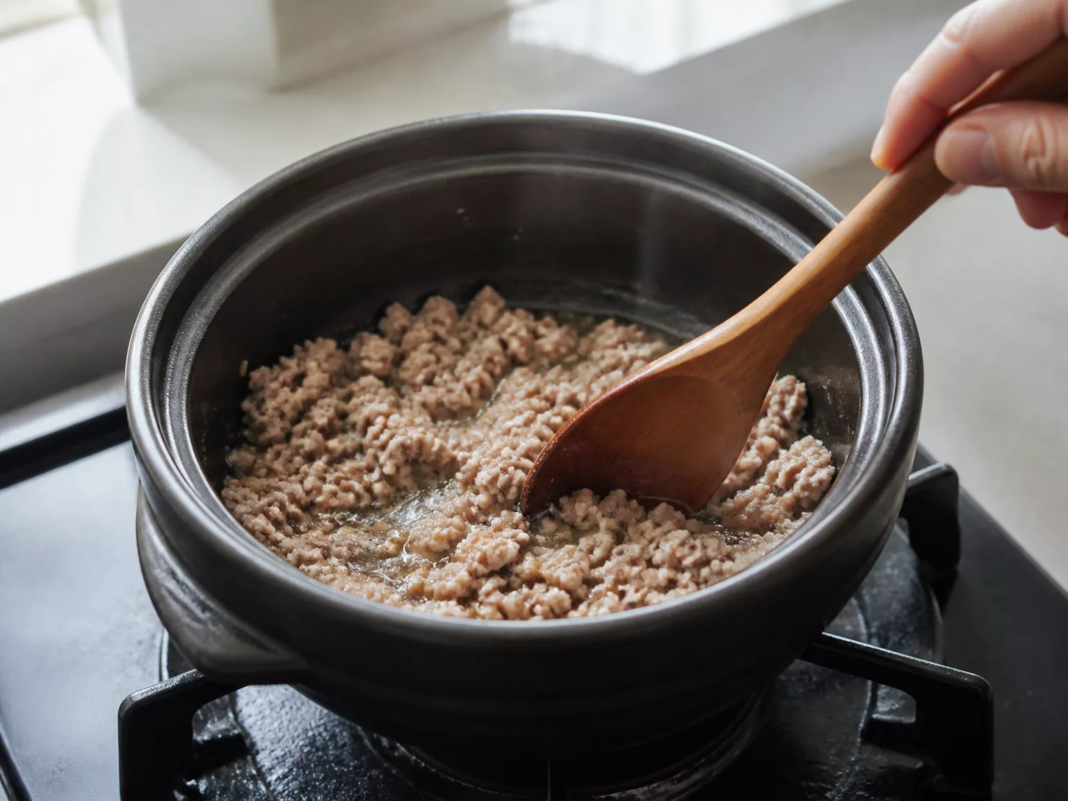 Step 3: Heat your pot on medium and, if using minced pork, brown it well and…