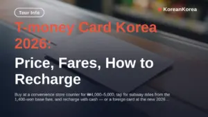 T-money Card Korea 2026: Price, Fares, How to Recharge — T-money card guide