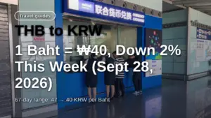 THB to KRW: 1 Baht = ₩40, Down 2% This Week (Sept 28, 2026)