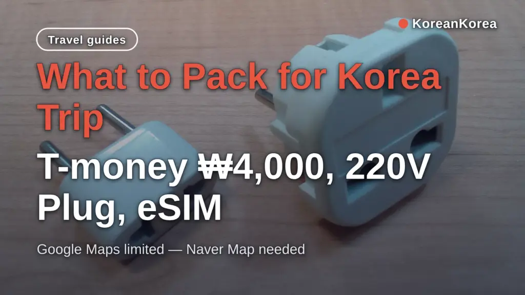 What to Pack for Korea Trip: T-money ₩4,000, 220V Plug, eSIM