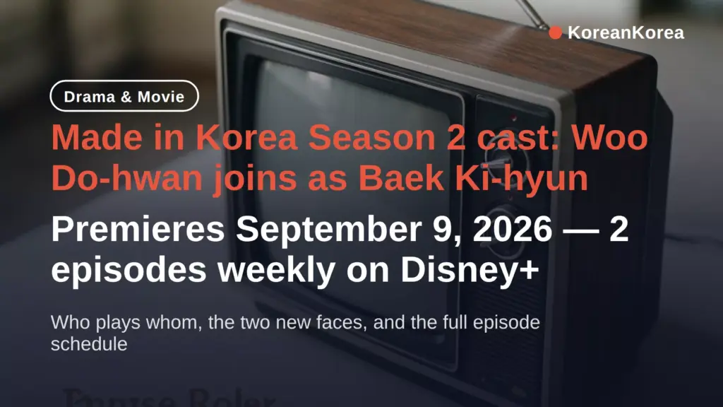 Made in Korea Season 2 cast: Woo Do-hwan, new faces, Sep 9