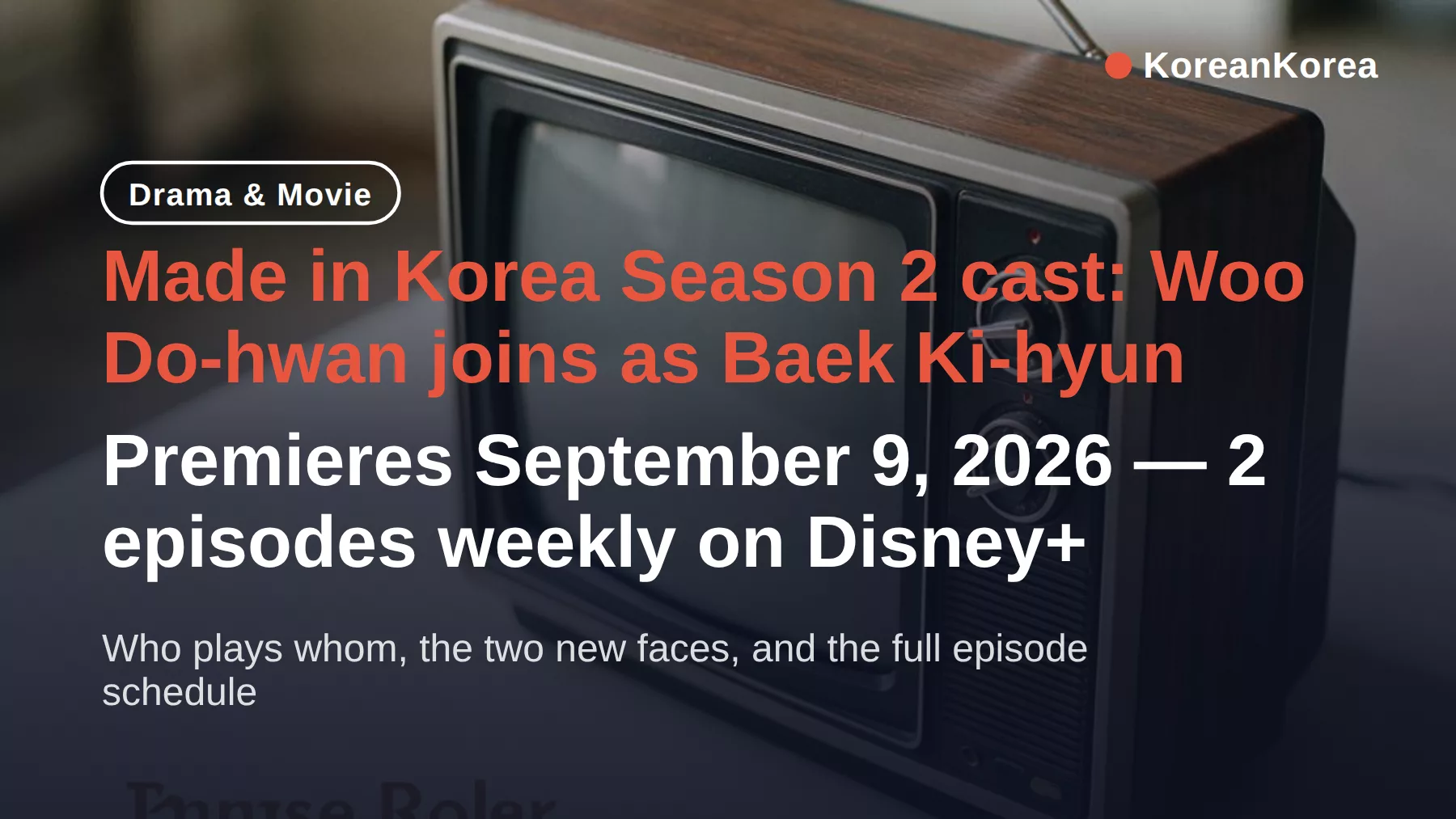 Made in Korea Season 2 cast: Woo Do-hwan, new faces, Sep 9