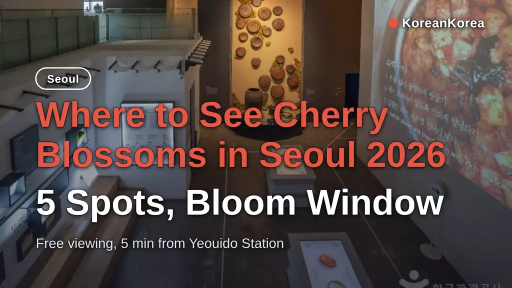 Where to See Cherry Blossoms in Seoul 2026: 5 Spots, Bloom Window