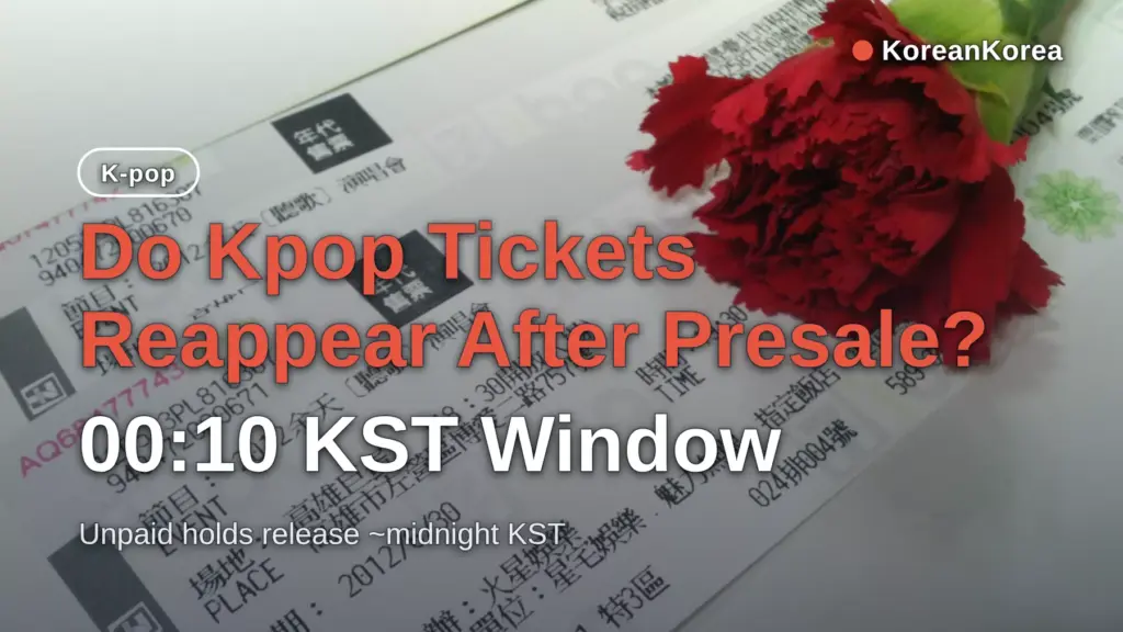 Do Kpop Tickets Reappear After Presale? 00:10 KST Window