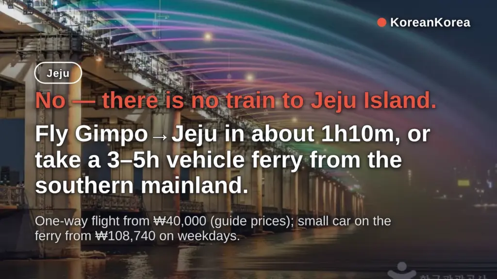 Is There a Train From Seoul to Jeju? No — Fly or Ferry