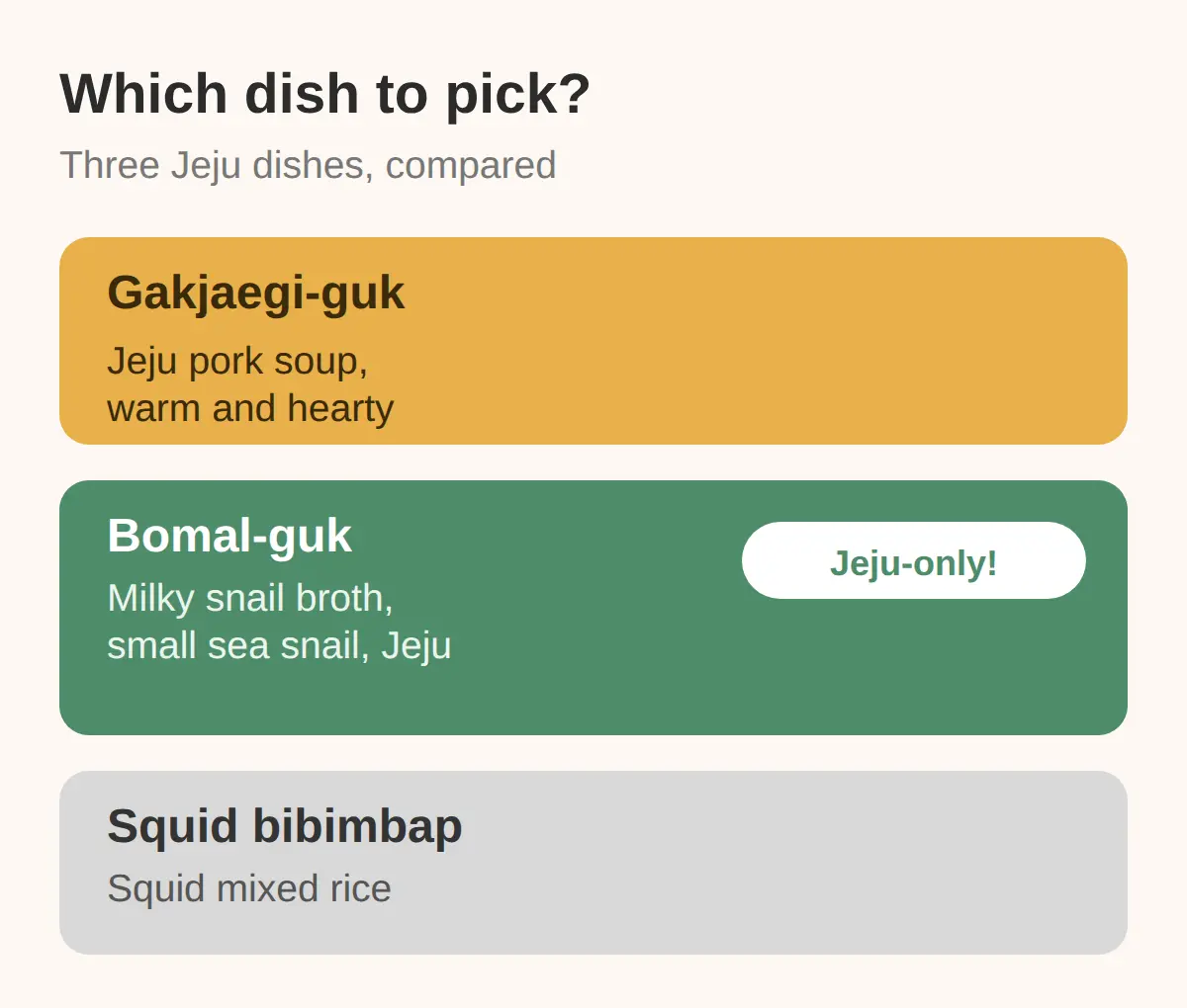 Gakjaegi-guk, Bomal-guk and Squid Bibimbap: What Are These Dishes?