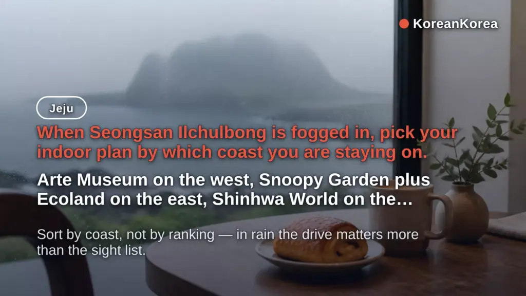Jeju Rainy Day Activities: 7 Indoor Spots by Coast (2026)