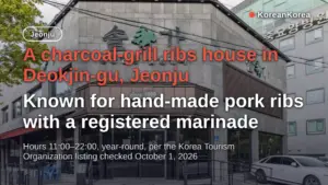 Solgasutbulgalbi Jeonju: Charcoal Ribs, Hours 11:00–22:00