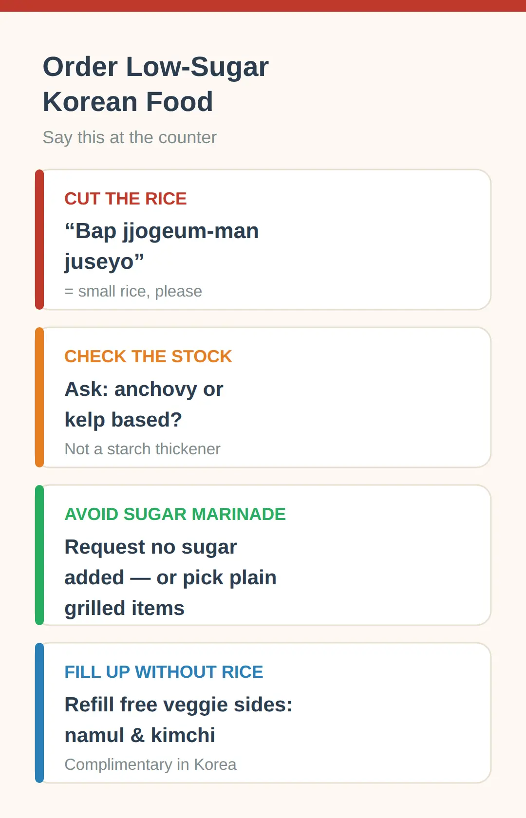How to Order Low-Sugar Korean Food: Phrases That Work