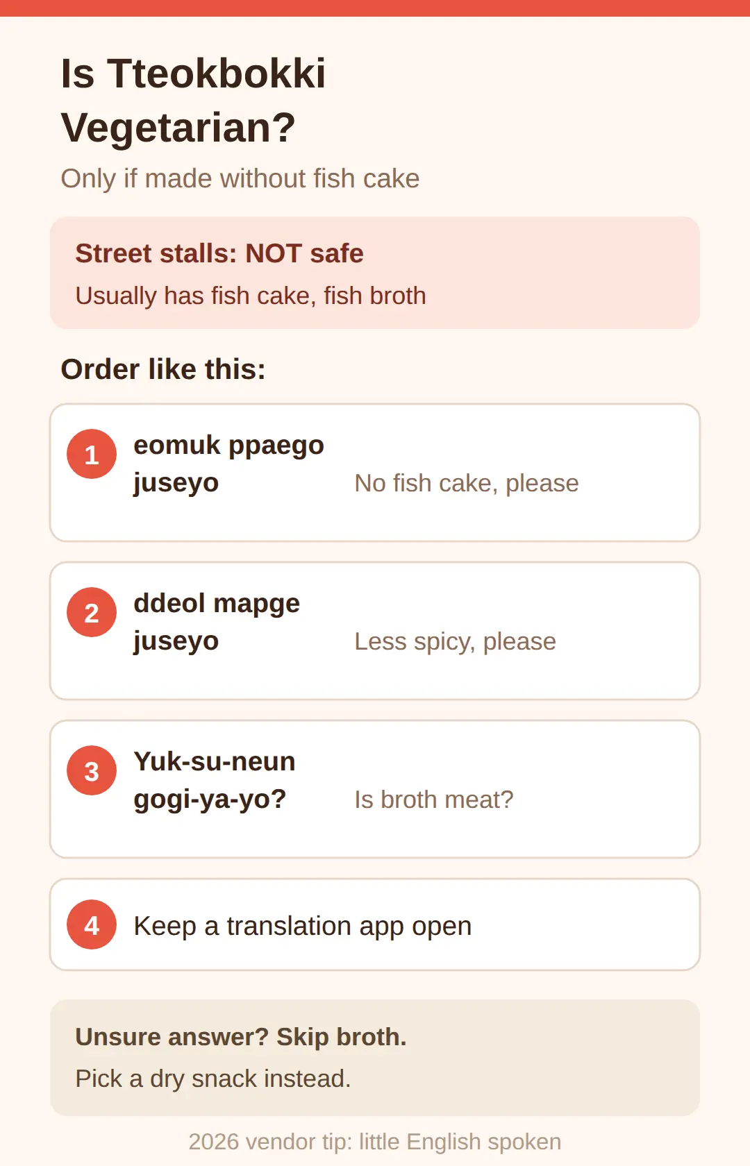 Is Tteokbokki Vegetarian? What to Say at the Stall