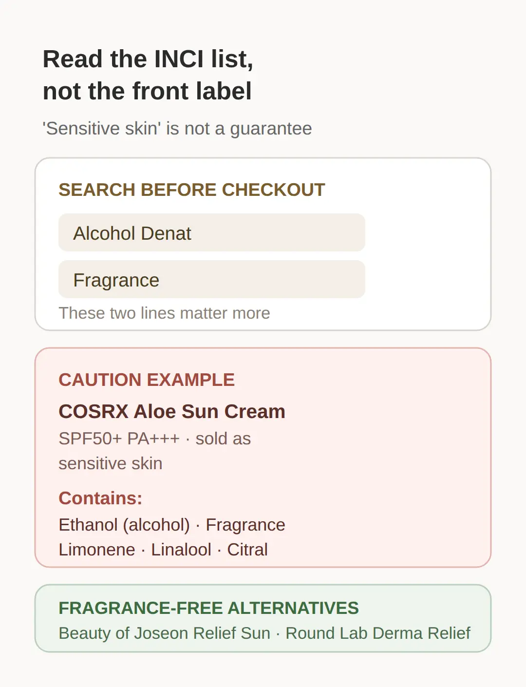 What to Avoid on the Ingredient List — the COSRX Aloe Example