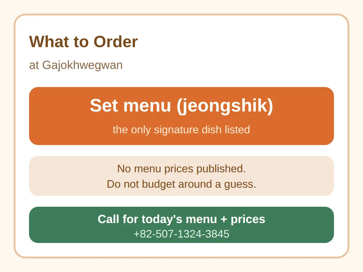 What Should I Order at Gajokhwegwan? (Menu and Prices)