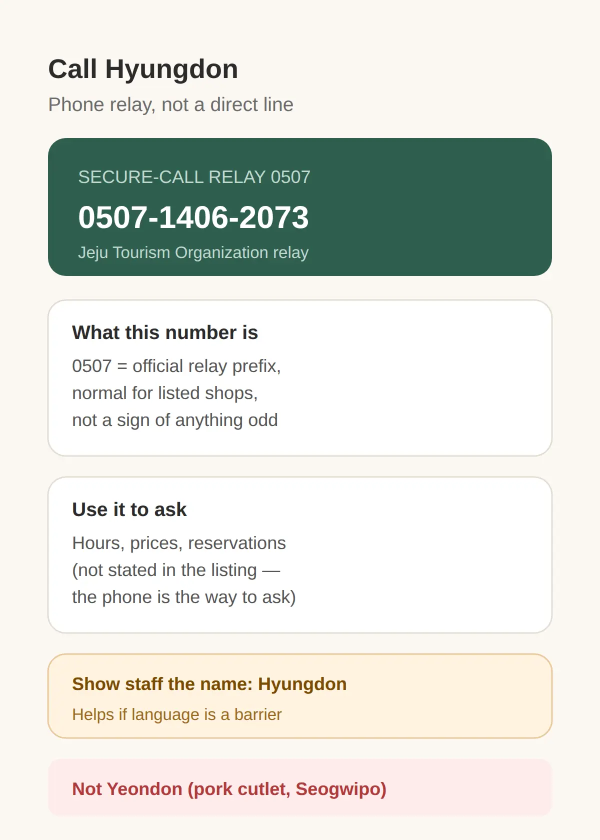 Calling Hyungdon — Phone and the Korean Name to Show