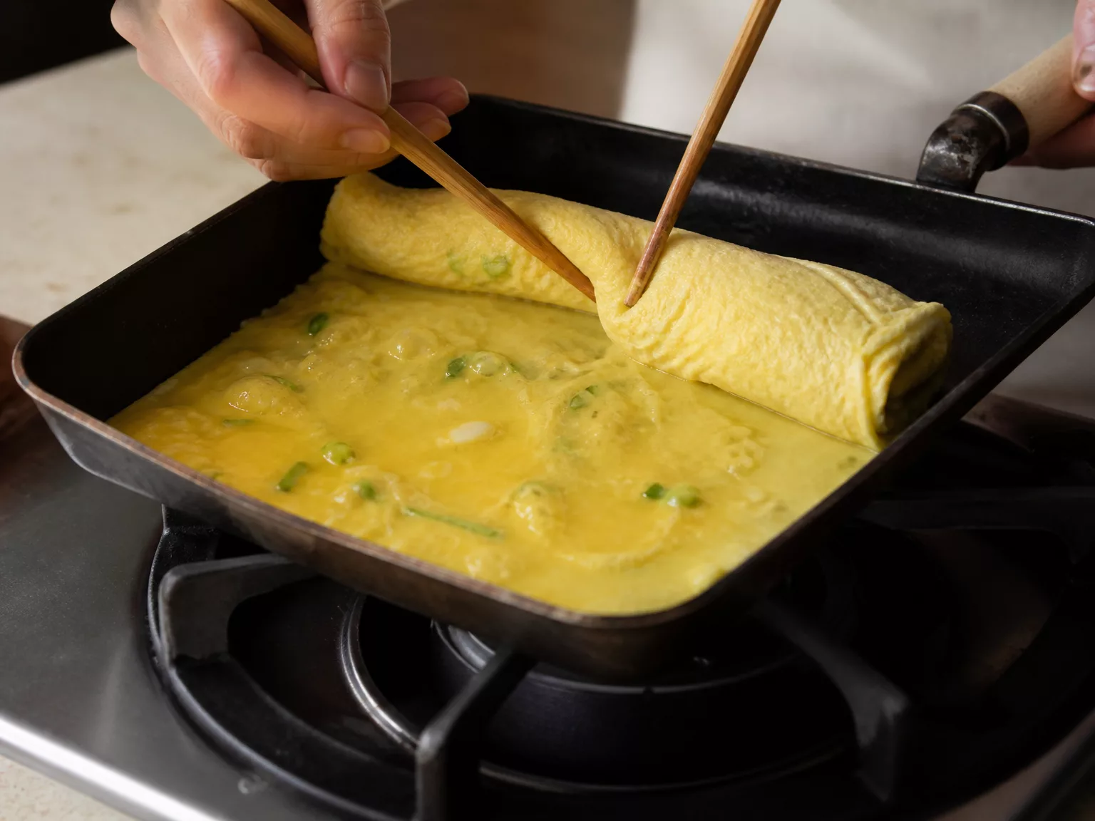 Step 6: When set but still wet on top, roll it all up in one turn.