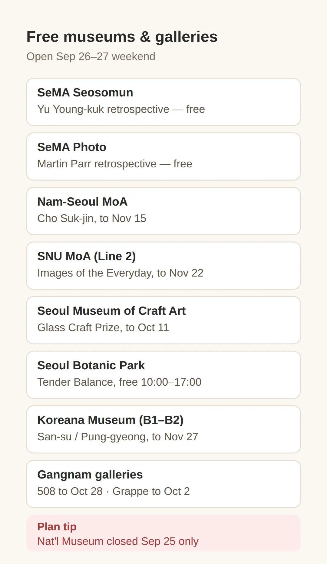 Free museums and galleries still running this weekend