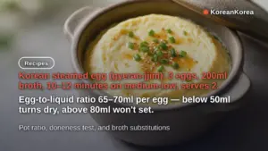 Korean Steamed Egg (Gyeran-Jjim): 3 Eggs, 10–12 Minutes