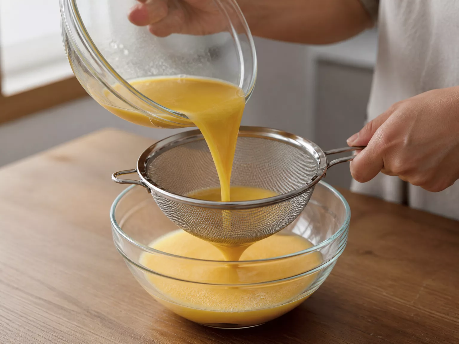 Step 3: Strain the mixture through a fine mesh sieve