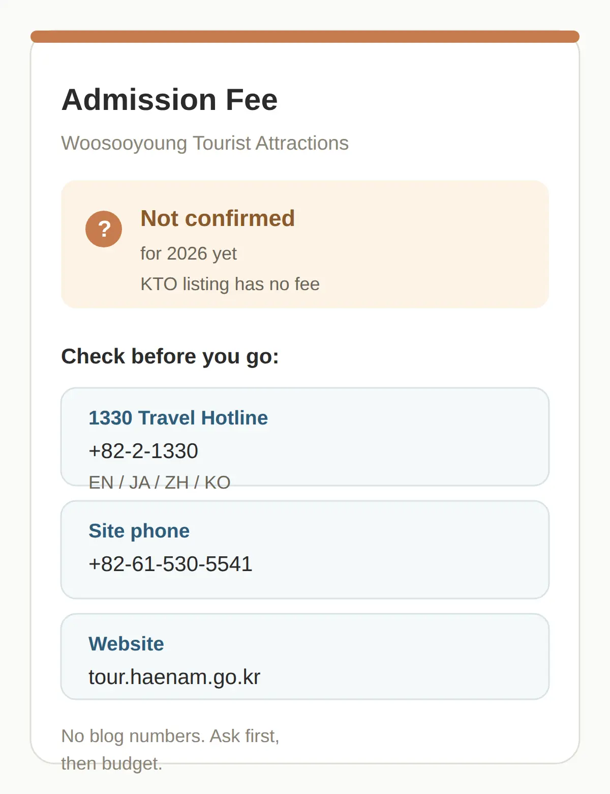 Admission Fee